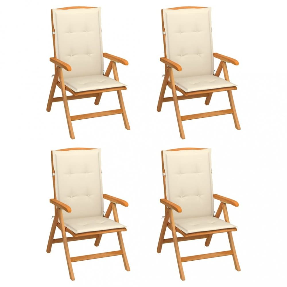 Záhradná stolička 4 ks teak / látka Dekorhome 1