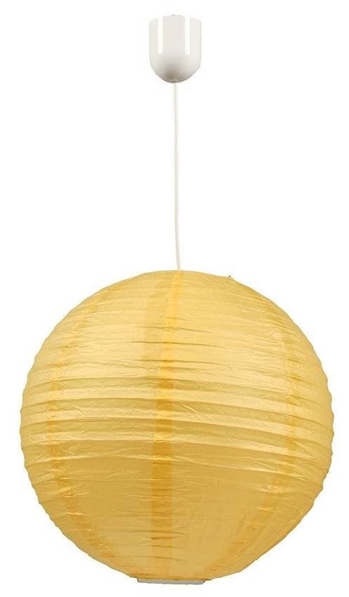 Stropná lampa Kokon papierová guľa žltá 60W/kábel