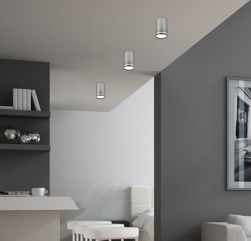 Strieborná stropná lampa 10cm 1xGU10 - POSLEDNÉ 2 KUSY 1
