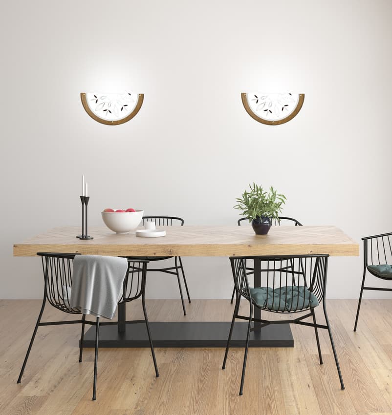 Nástenná lampa Rustica z dubového dreva do polostropa 1