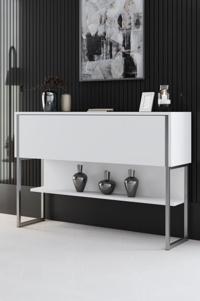 Komoda Luxe - Silver, White