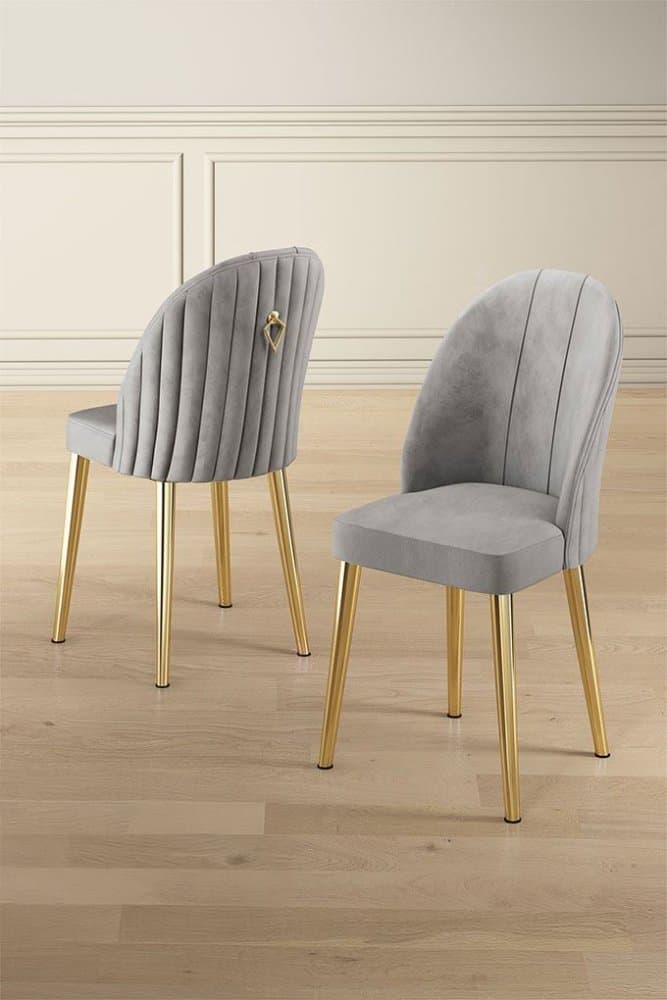 Súprava stoličiek (2 kusy) Mara - Grey, Gold