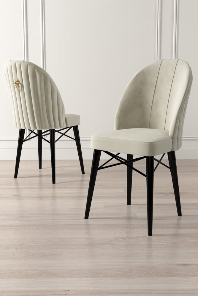 Súprava stoličiek (4 kusy) Ritim - Cream, Black