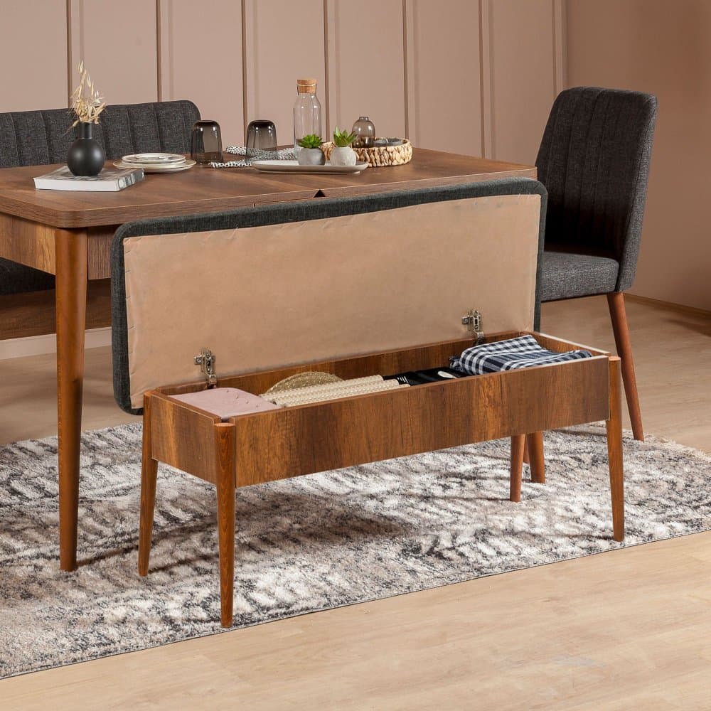 Lavica Vina Bench Anthracite, Walnut