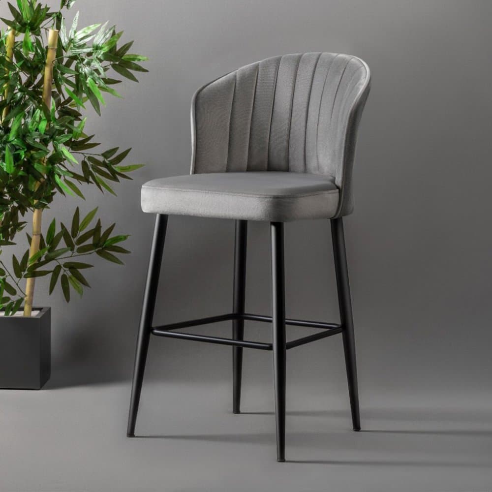 Bar Stool Set (2 Pieces) Rubi - Grey 1