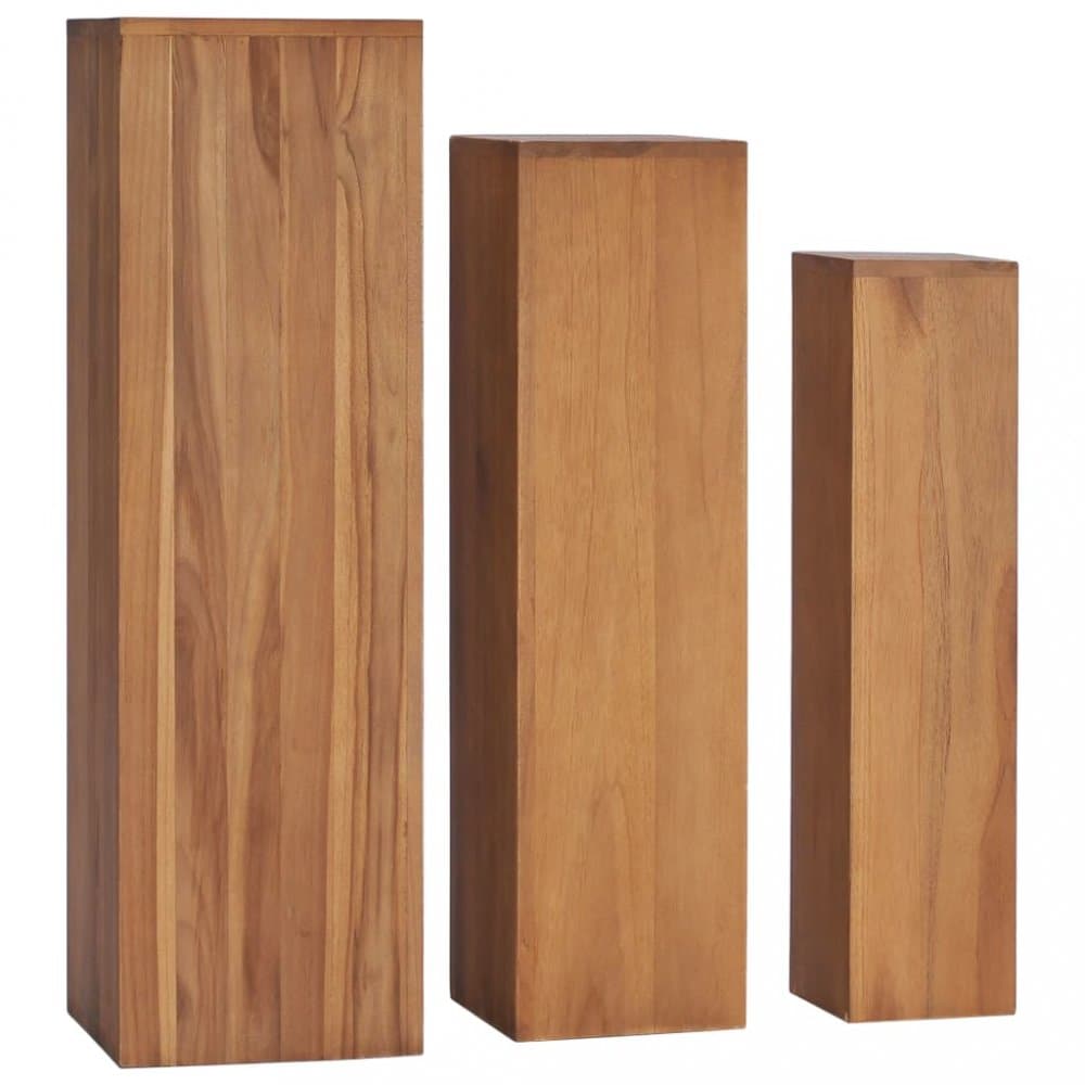 Stojan na kvety 3 ks teak Dekorhome 1