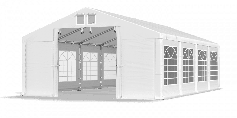 Skladový stan 4x8m biela EKONOMY 1