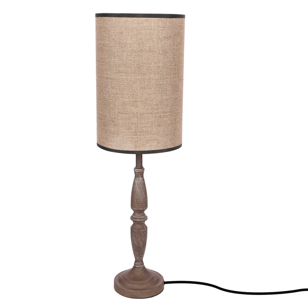 Stolová lampa CARDINALE, tmavosivá, výška 67 cm, tienidlo z tmavého ľanu, 1x40 E27