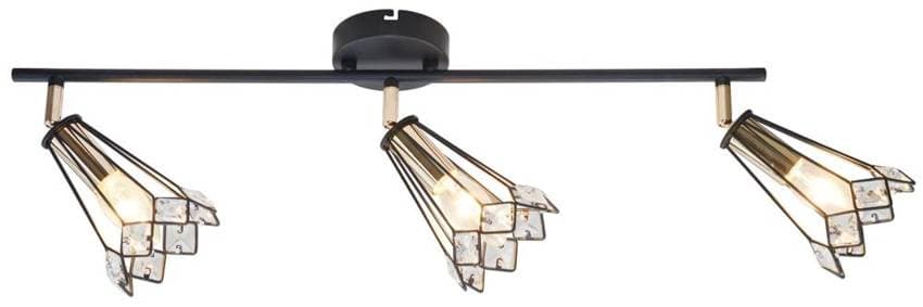 Stropné svietidlo čierne bodové 3xGU10 54cm Colly 93-01634 1