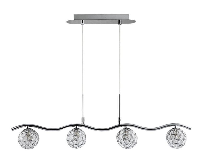 Závesná lampa 4X40W G9 chróm/priehľadná
