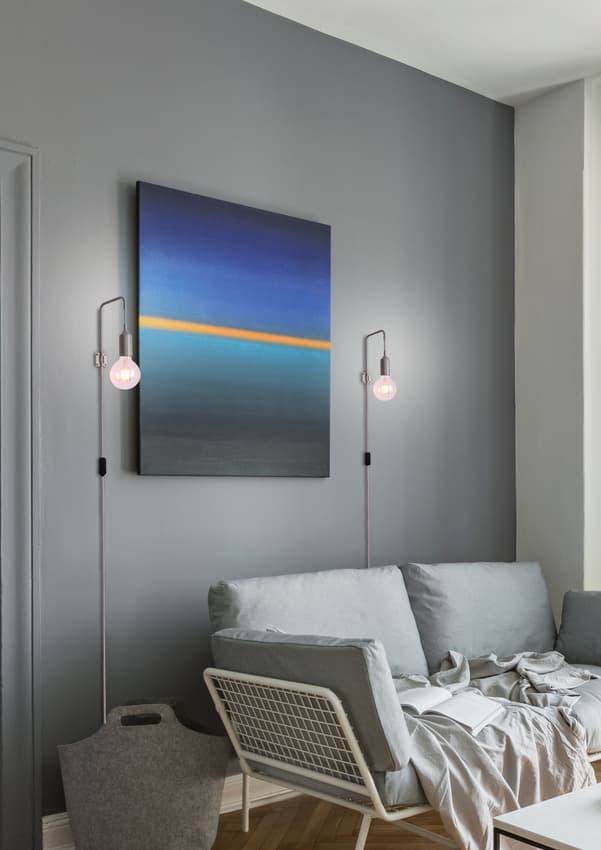 Sivá nástenná lampa s káblom Lampa Laren Ledea 1
