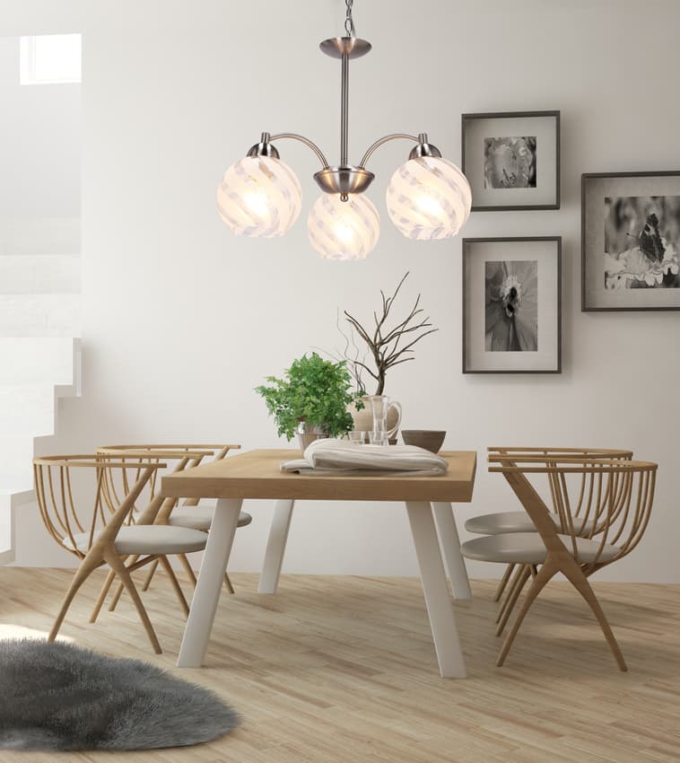 Závesná lampa Baida s matným priehľadným tienidlom 1