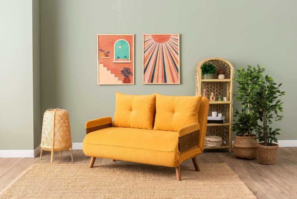 Dvojmiestna rozkladacia pohovka Cosmo 2-Seater - Bohemian Mustard