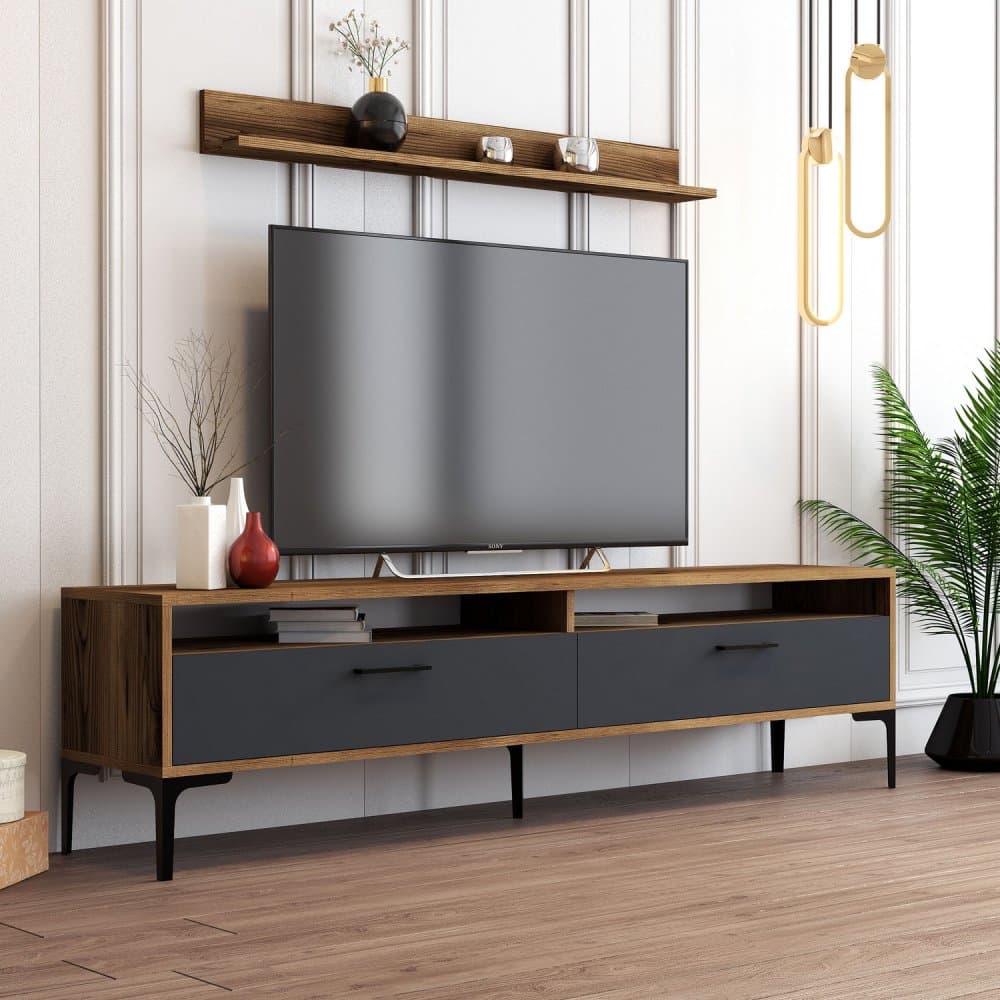 TV skrinka / Obývacia stena Istanbul - Walnut, Anthracite