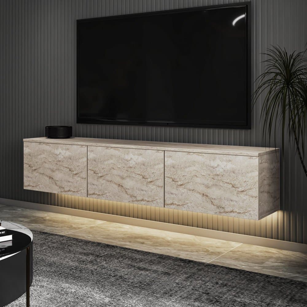 TV stolík Neon Illuminated - Travertine