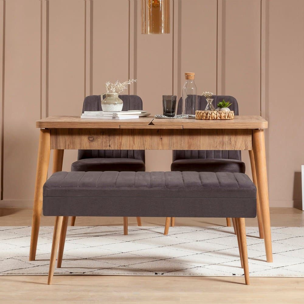 Jedálenský set s rozkladacím stolom a stoličkami (4 kusy) Vina 0701 - 3 - Anthracite, Atlantic