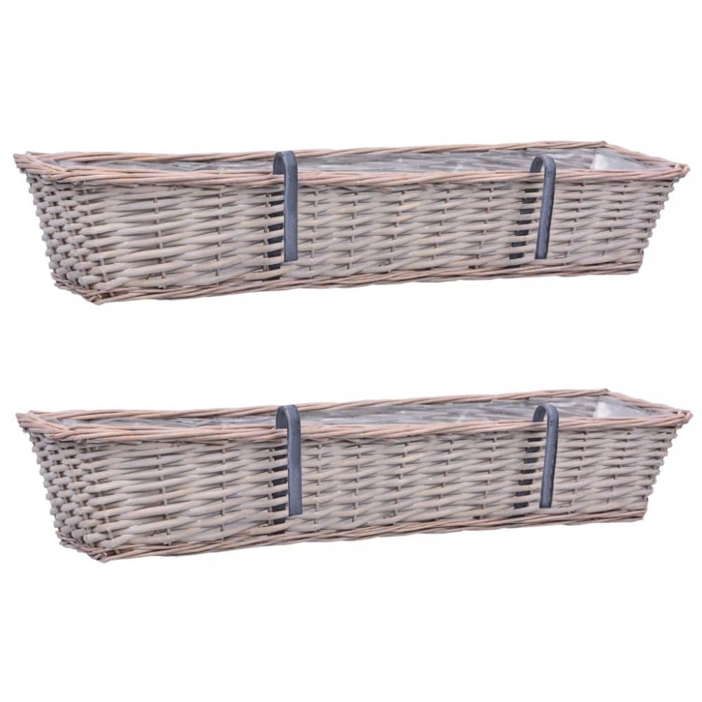 Truhlík na balkón prútený 80 cm 2 ks Dekorhome 1