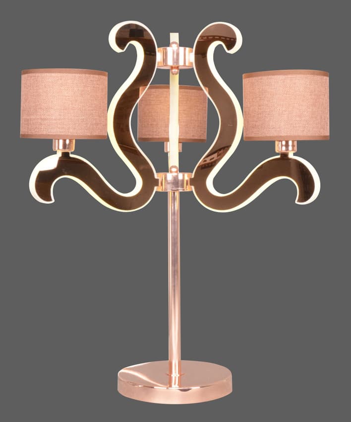 Stolová lampa s 3 LED ramenami, medená, Ambrosia 1