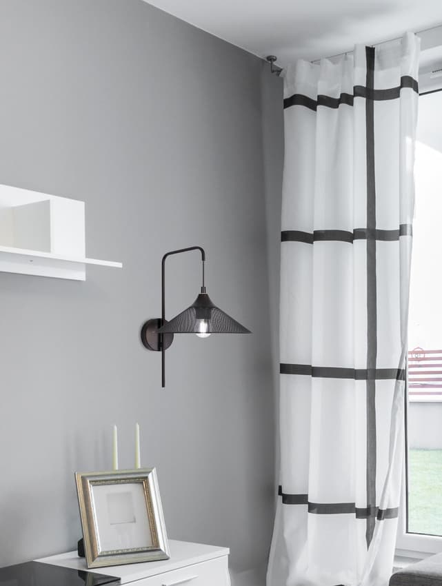 Čierna kovová nástenná lampa E27 Kiruna Ledea 1