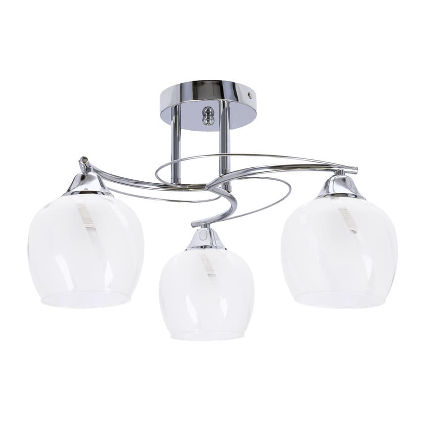 Stropná lampa Prego chrómová E27 s priehľadným tienidlom