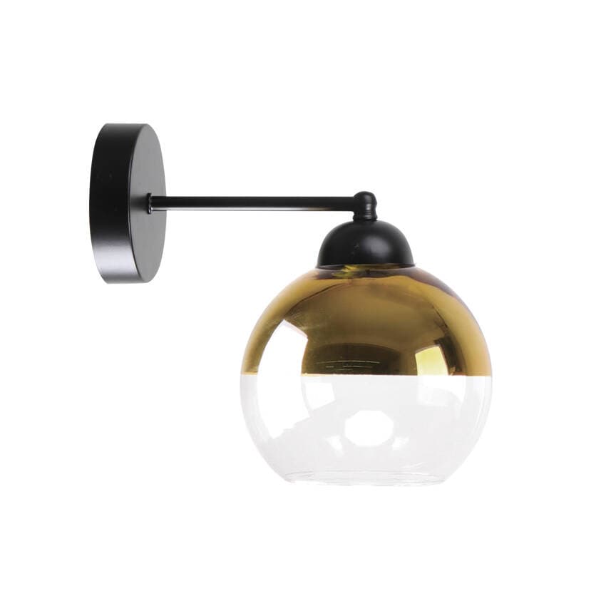 Nástenná lampa Contessa čierna 1X40 E27 zlaté tienidlo 1