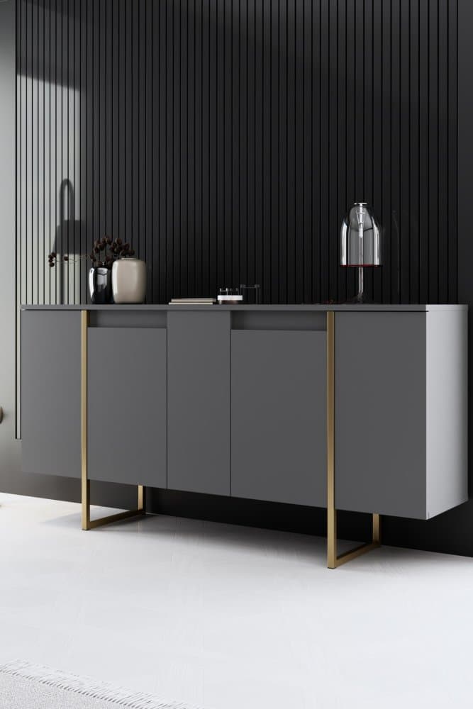 Konzolový stolík Luxe - Anthracite, Gold 1