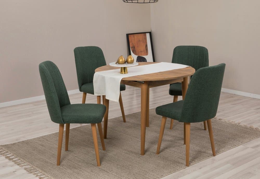 Jedálenský set s rozkladacím stolom a stoličkami (5 kusov) Vina 1070 - Atlantic Pine, Green