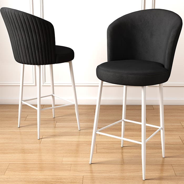 Bar Stool Set (6 Pieces) Alte - Black, White 1