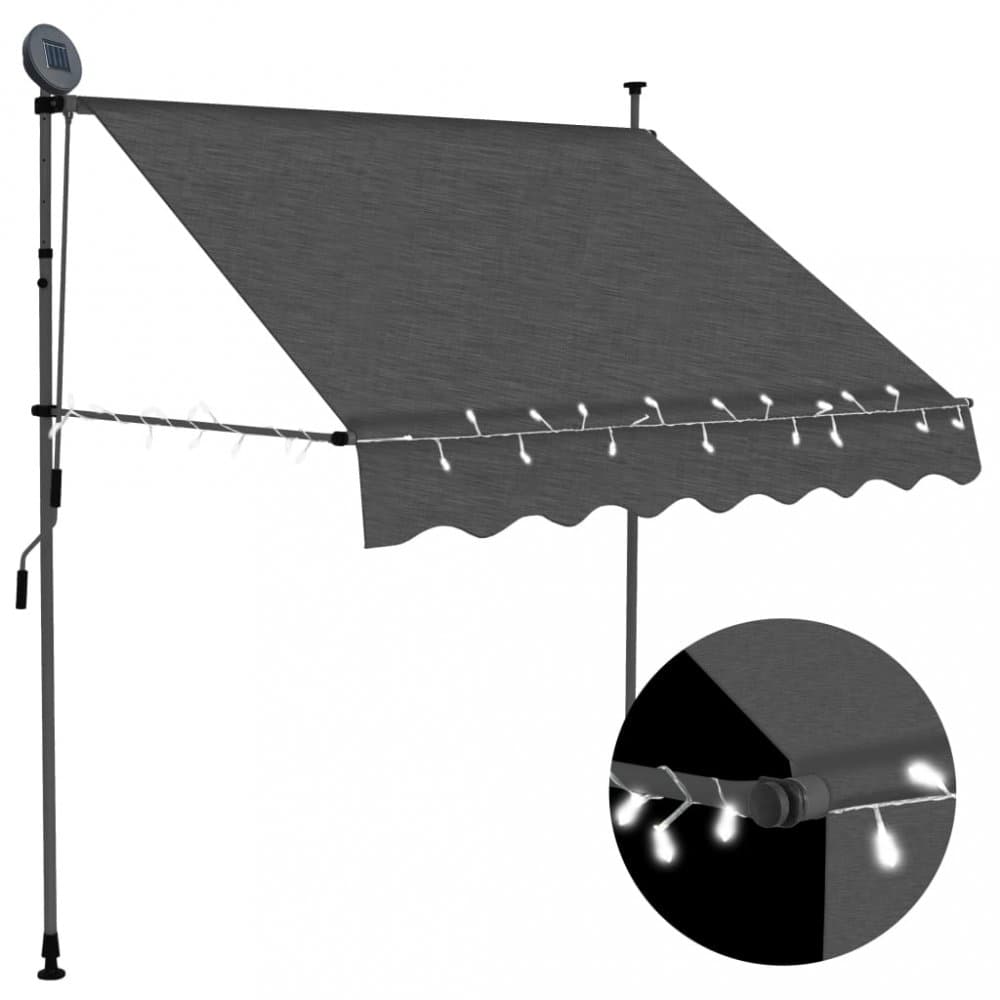 Ručne zaťahovacia markíza s LED svetlom 200x120 cm Dekorhome 1