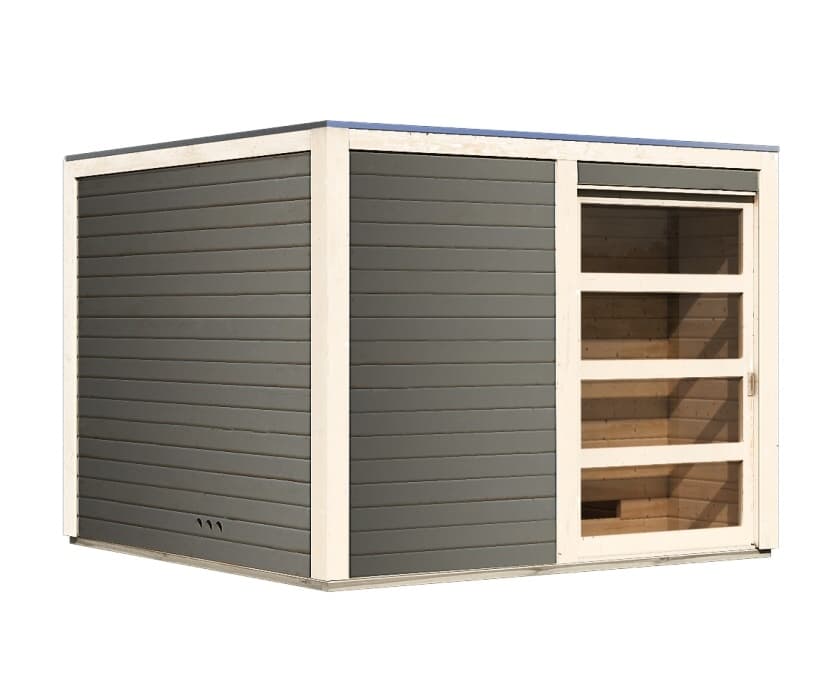 Vonkajšia fínska sauna s predsieňou 276 x 276 cm Dekorhome 1