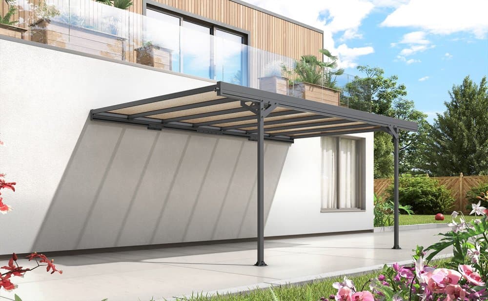 Kovový prístrešok / Carport ku stene 298 x 509 cm Dekorhome 1