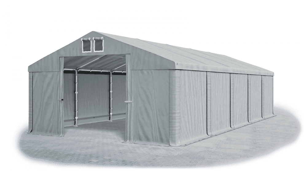 Skladový stan 5x10x2,5m strecha PVC 560g/m2 boky PVC 500g/m2 konštrukcie ZIMA PLUS Šedá Šedá Šedá