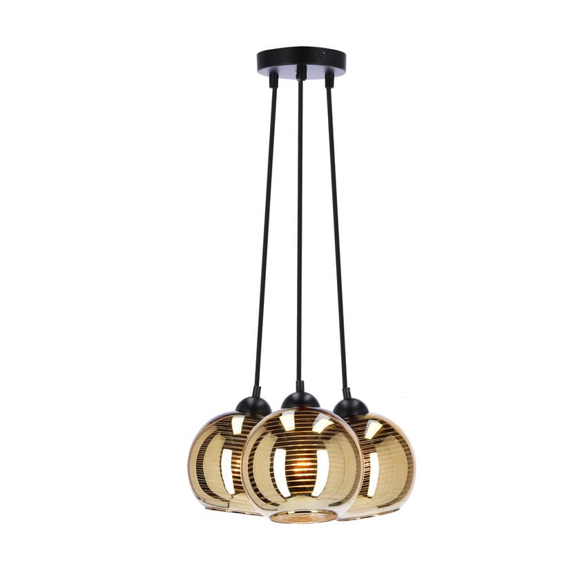 Závesná lampa Trio, tienidlo e27, zlatá 1