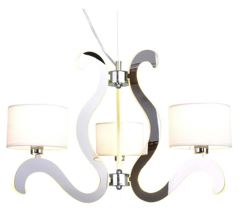 Závesná lampa chróm 3xE14 + LED Ambrosia 1