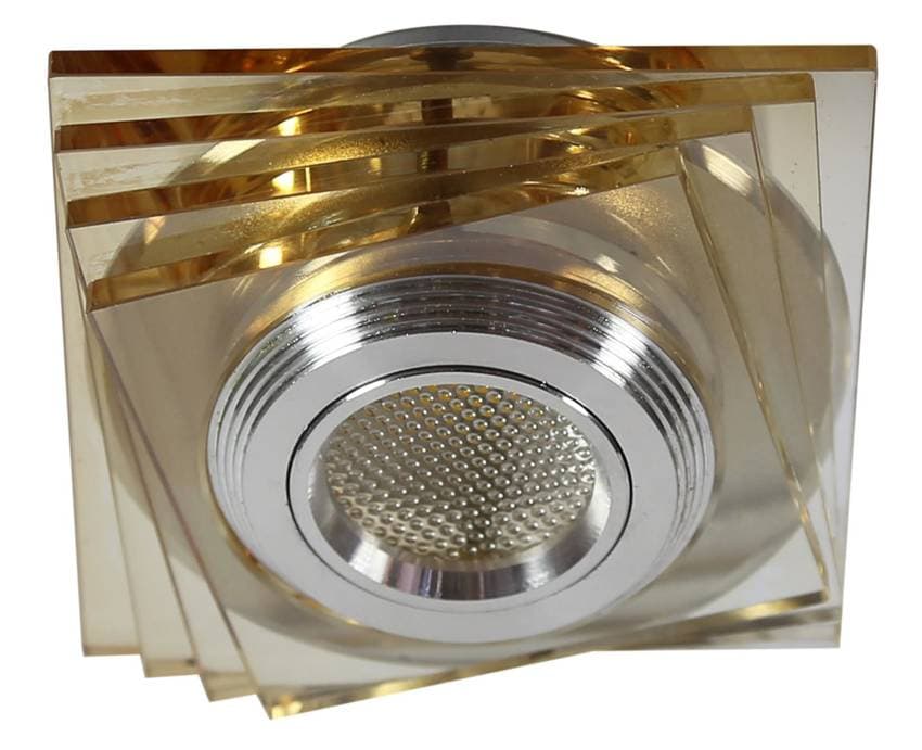 Stropné svietidlo jantárové LED 3W sklenené štvorcové SS-32 1