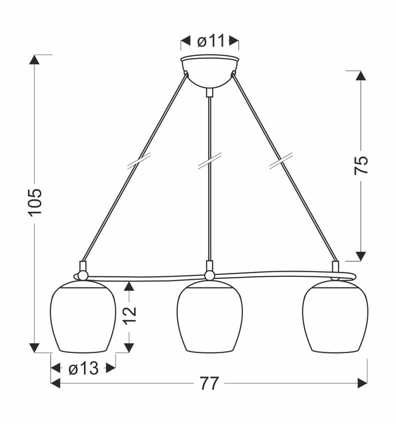 Závesná lampa Serano patinovaná 3x60W E27 krémové tienidlo 1