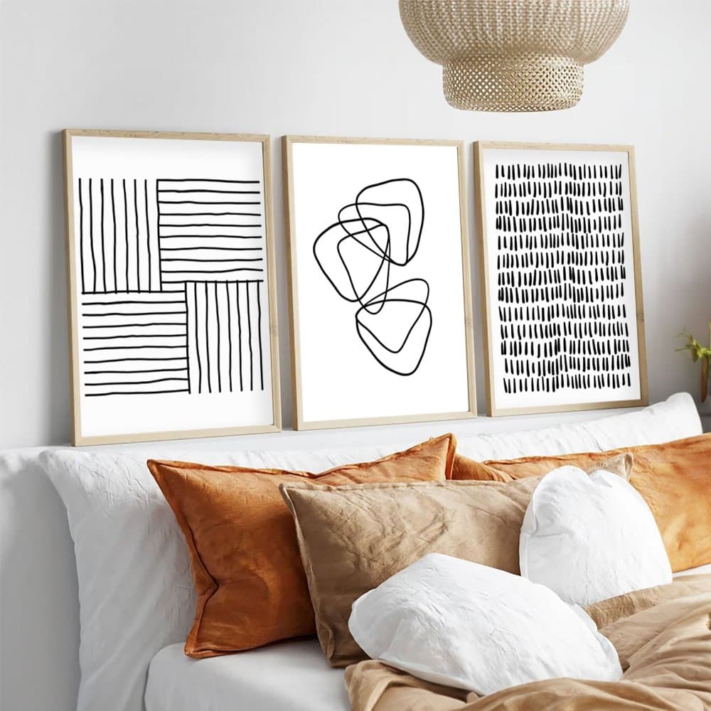 Dekoratívny rámovaný obraz z MDF (3 kusy) Huhu239 - 50 x 70