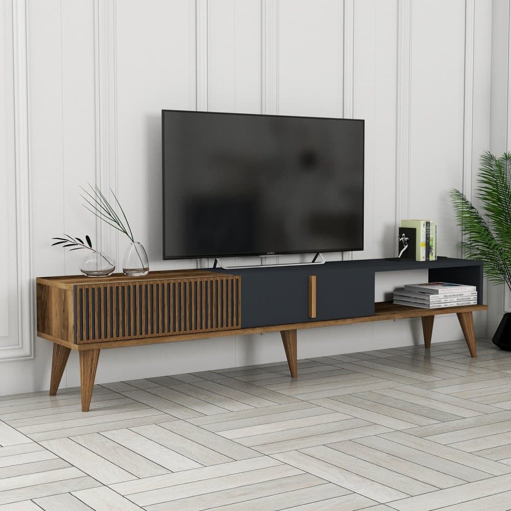TV stolík Milan Alt - Walnut, Anthracite 1