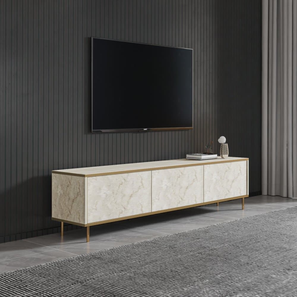 TV stolík Imaj - Travertine, Gold 1