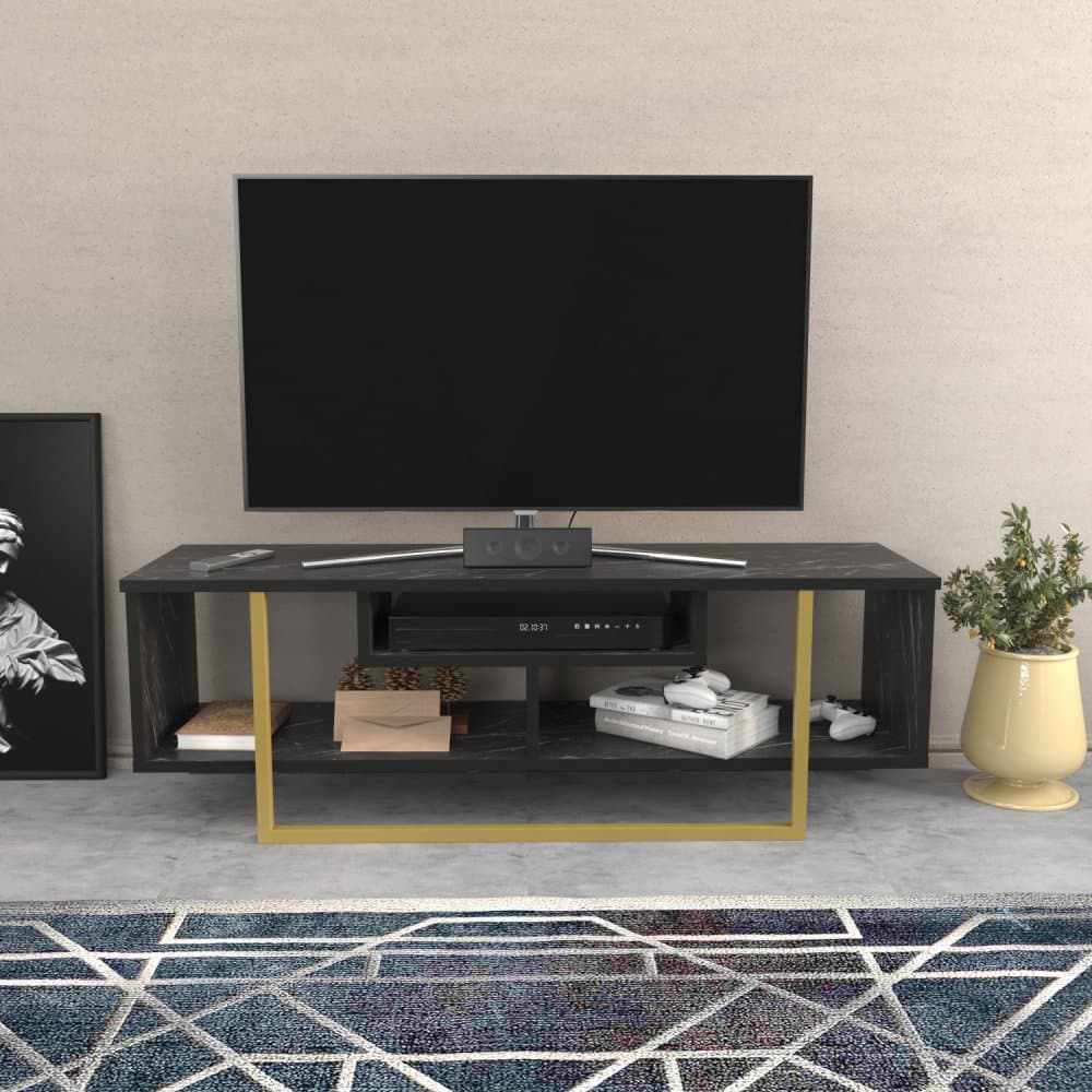 TV stolík Asal 120 - Black, Gold