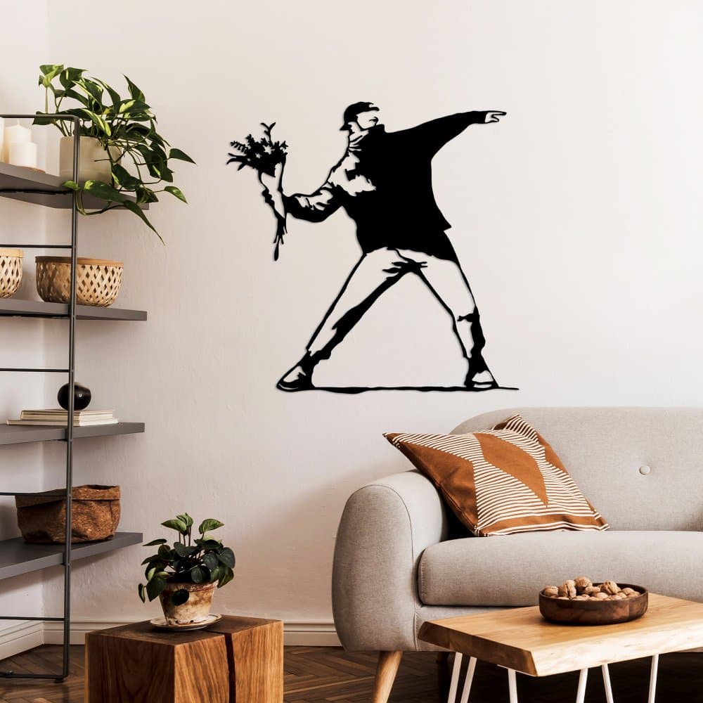 Dekoratívny kovový doplnok na stenu Banksy Metal 01 1