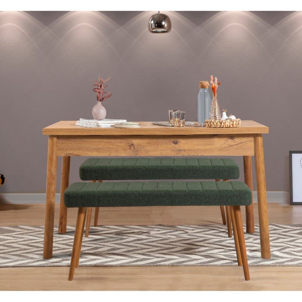 Jedálenský set so stolom a lavicou (3 kusy) Costa 1070 - Atlantic Pine, Green 1