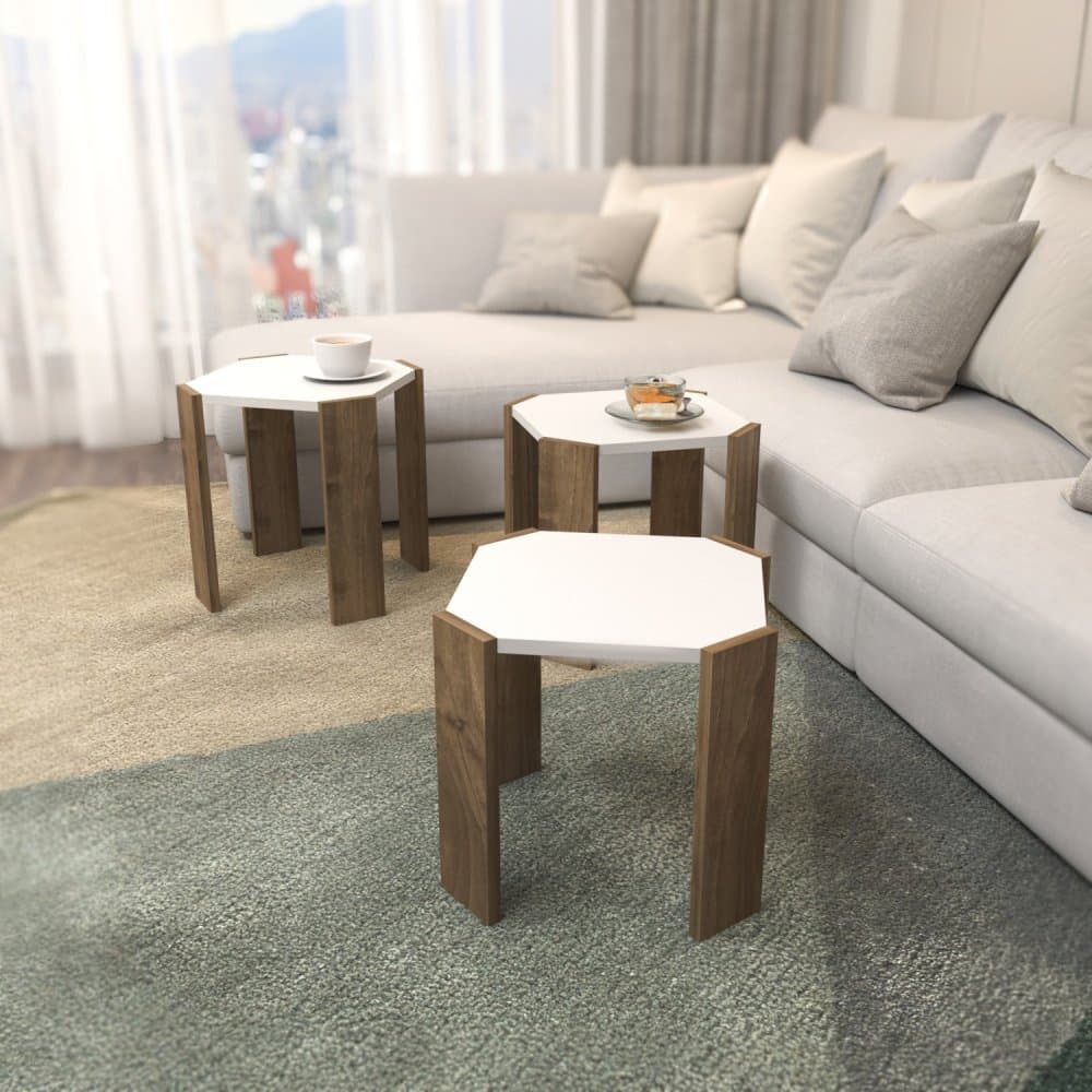 Konferenčný stolík Lori - White, Walnut 1