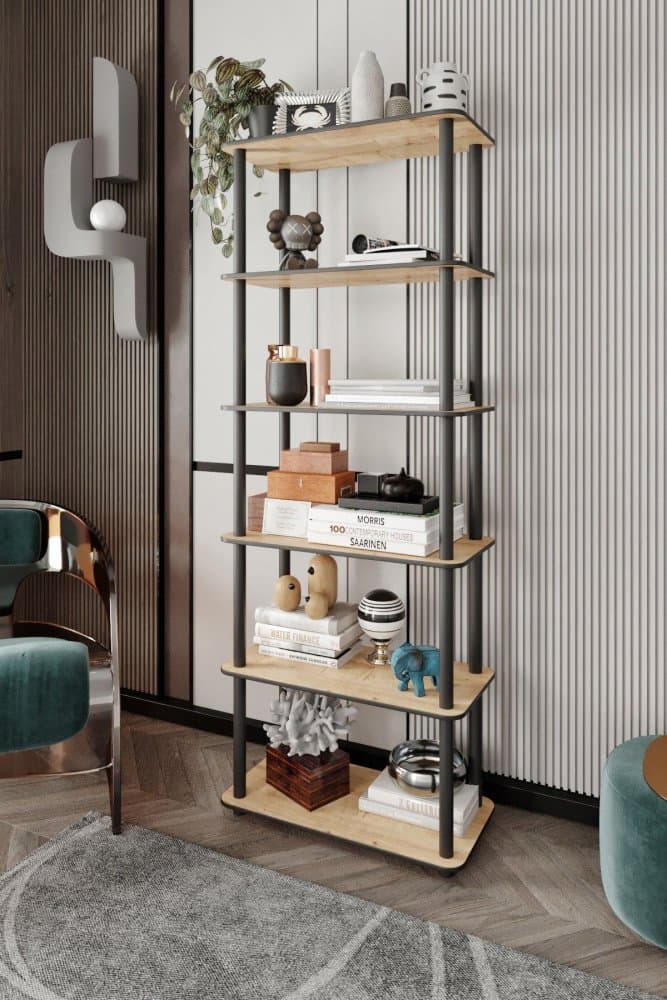 Knižnica Bookcase 6 Rect - Oak