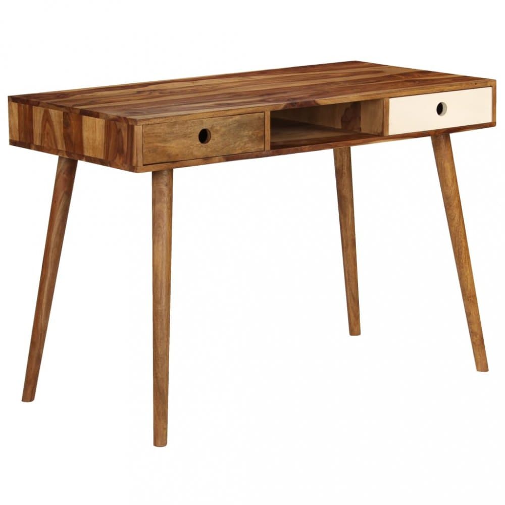 Písací stôl 110x55 cm biela / hnedá Dekorhome 1