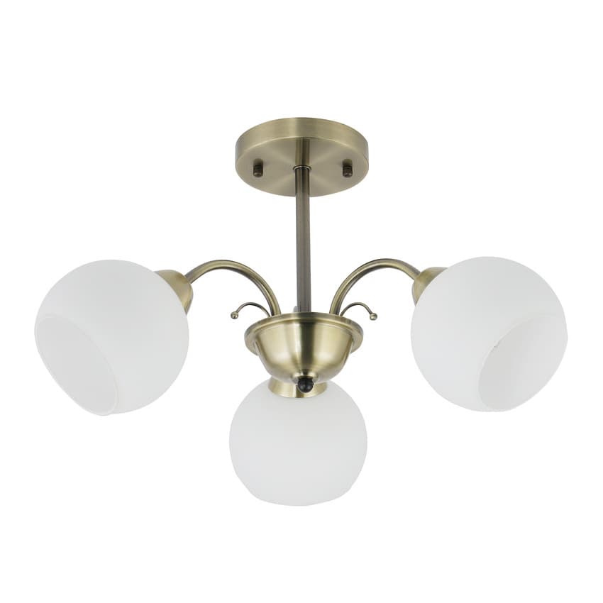 NESTOR Závesná lampa patina 3x40W E27 biele tienidlo