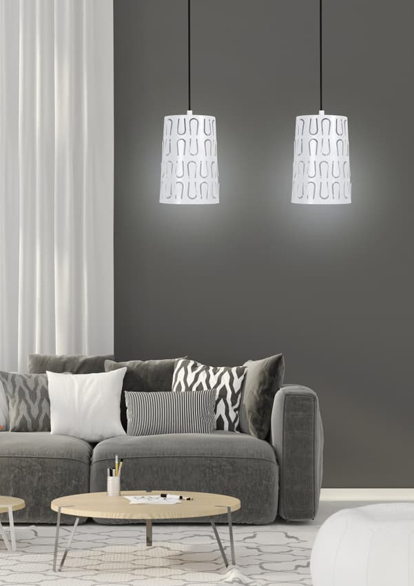 Závesná lampa 2xE27 48cm biela VISTA 1
