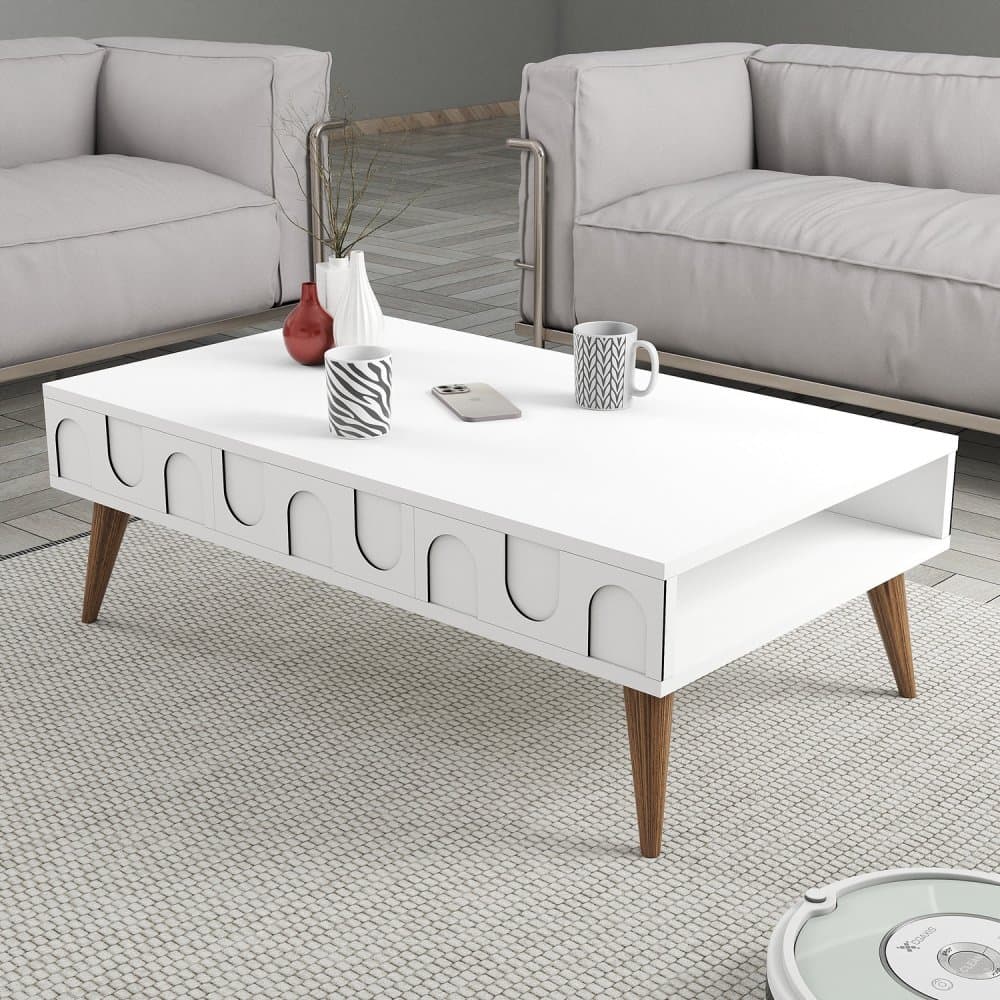 Konferenčný stolík Lyon 34 - White, Walnut 1