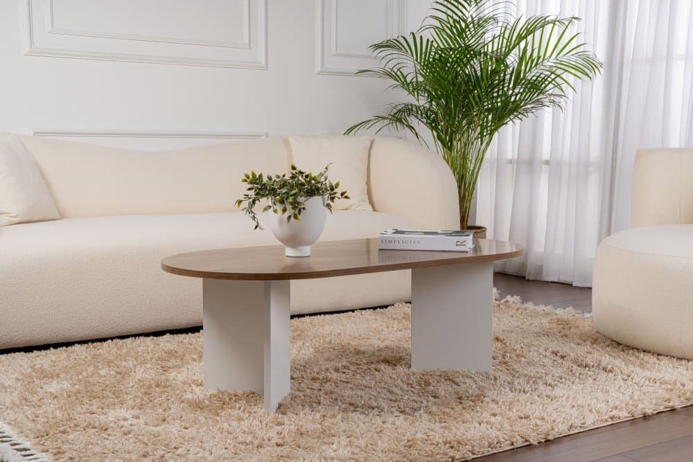 Konferenčný stolík Sable - Walnut, White 1