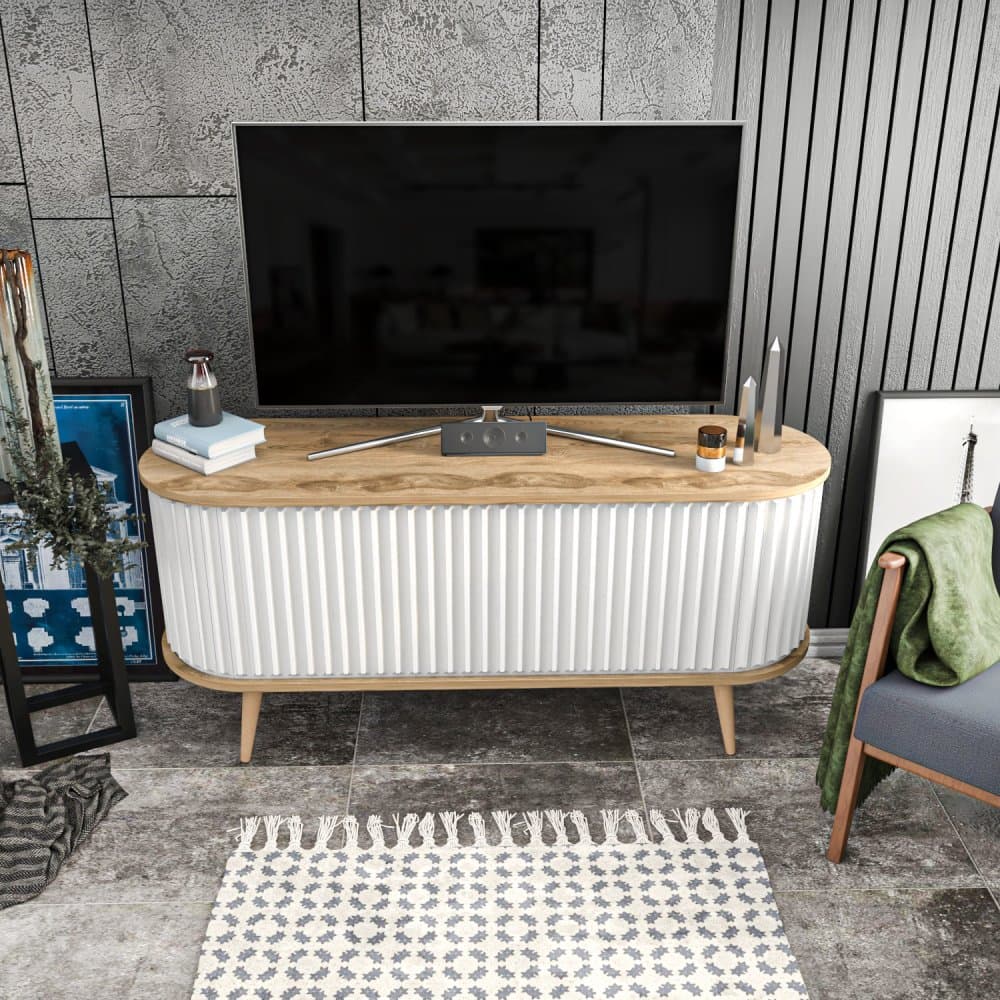 TV stolík Stor - Oud Oak, White 1